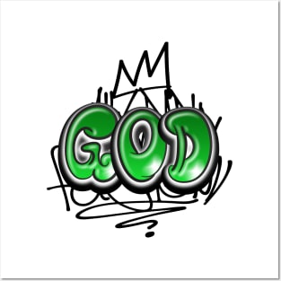 God Christian Quote Graffiti Style Posters and Art